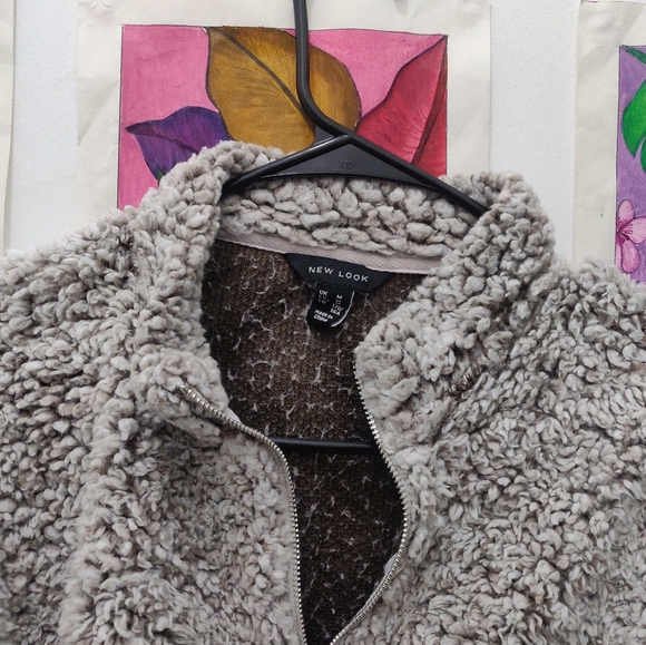 New look Gray Sherpa Sweater - Picture 2 of 3